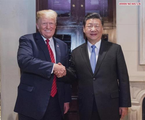 Chinese President Xi Jinping (R) meets with his U.S. counterpart Donald Trump in Buenos Aires, Argentina, Dec. 1, 2018.